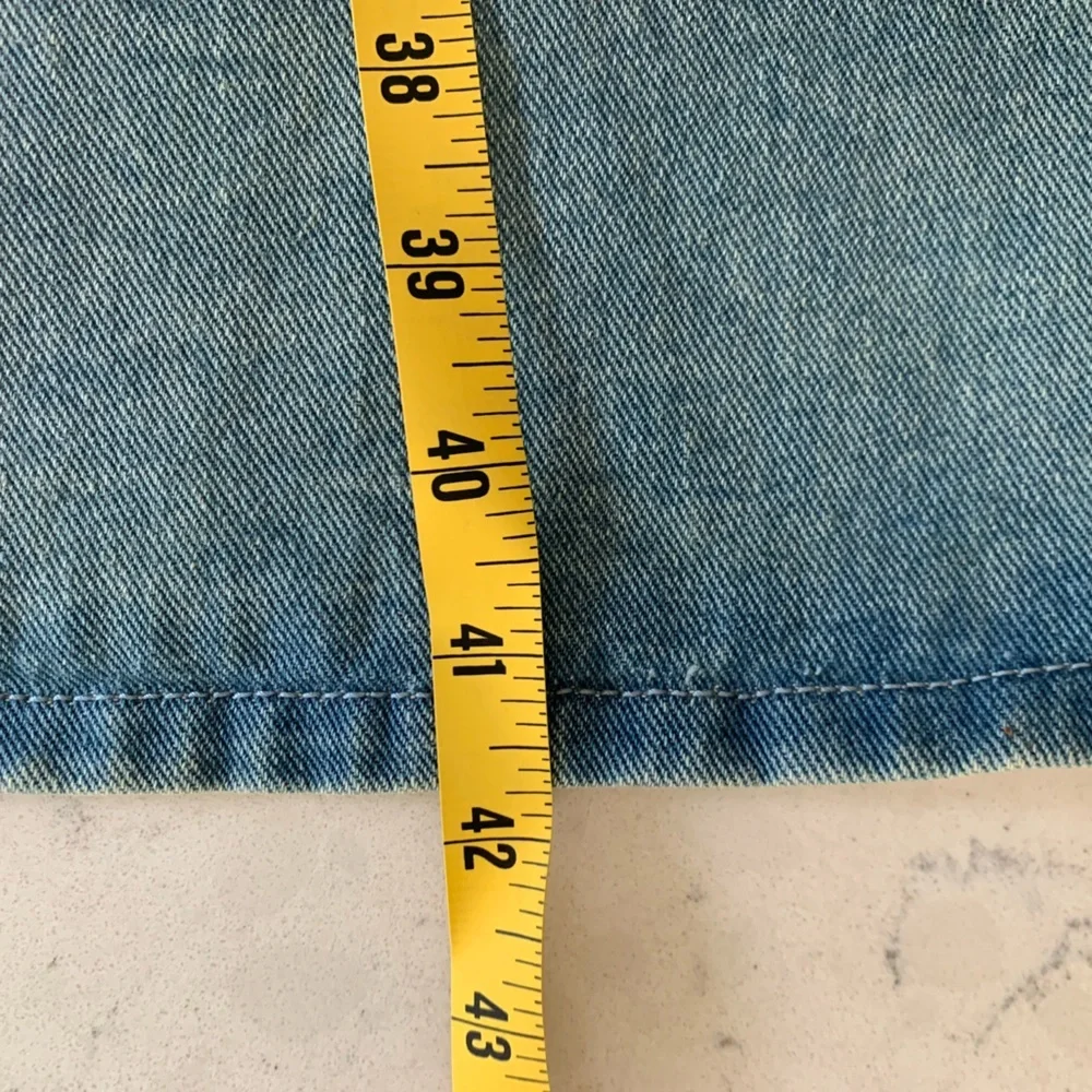 PrettyLittleThing Vintage Mid Wash Split Front Drapey Denim Maxi NWT - 2 - Picture 8 of 8